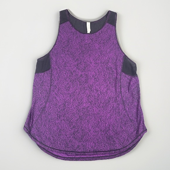 lululemon athletica Tops - Lululemon Sculpt Tank II Top M Circuit Aurora Black Purple Mesh Sleeveless Yoga